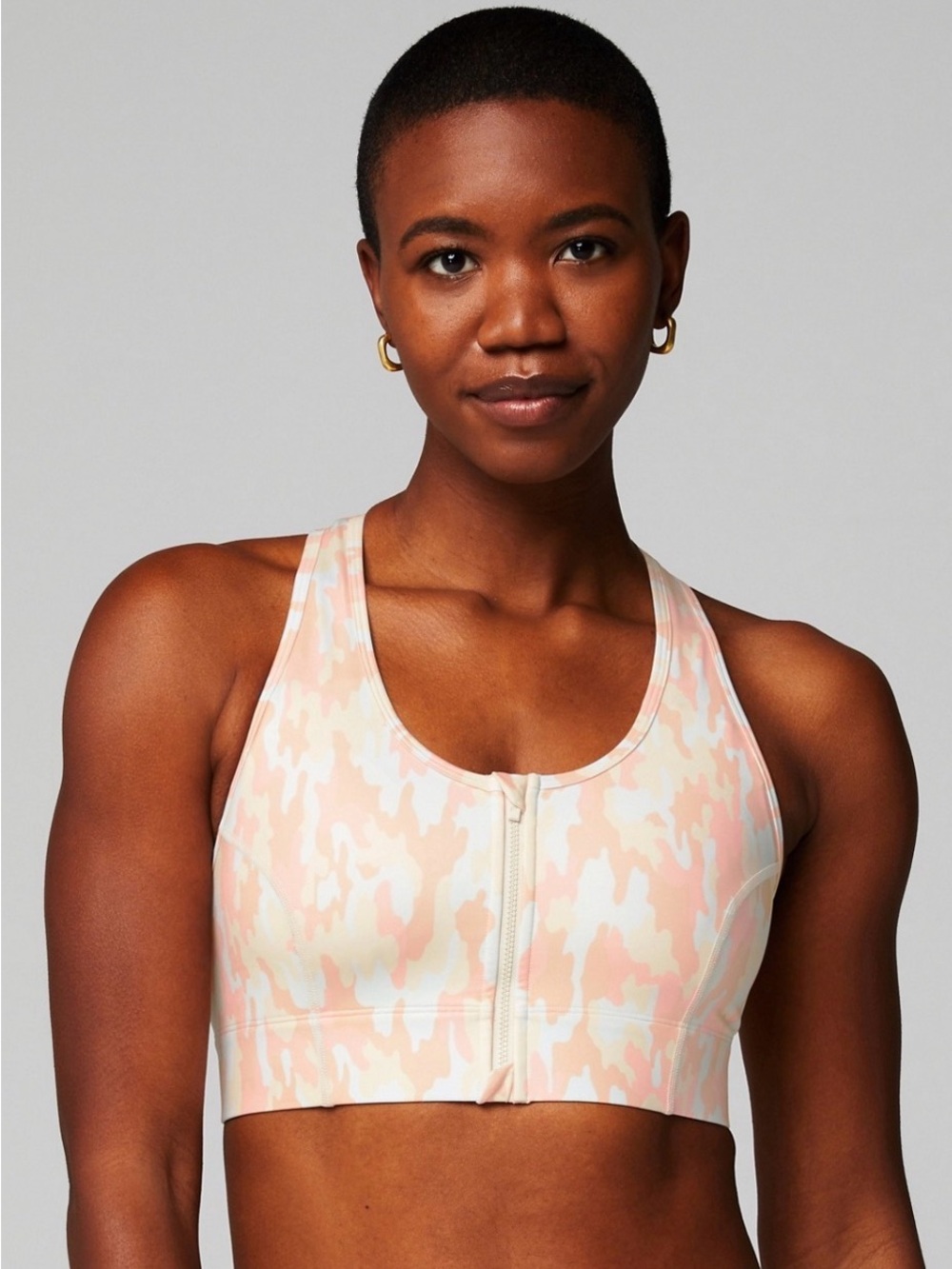 Fabletics On-The-Go Zip Medium Impact Sports Bra
